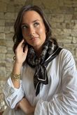 Alcott Bandana Paisley Silky Blend Square Scarf Black